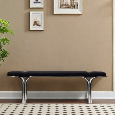 Minimalist entry bench rest clothing store cushion