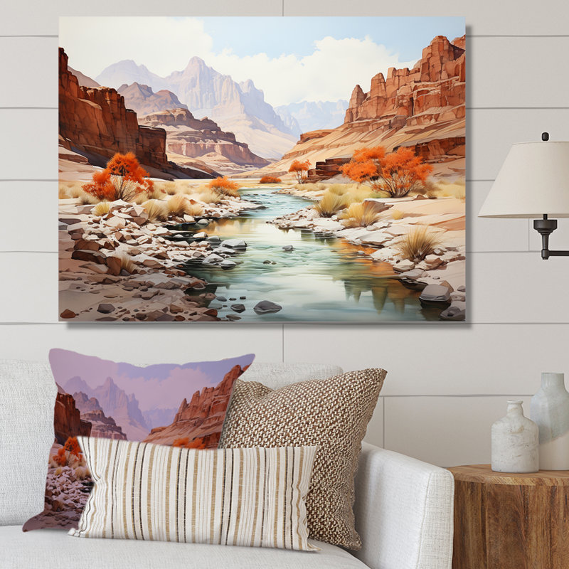 Minimalisme Canyon Country Side - impressions sur toile Canyon, 16" H x 32" W, Toile tendue
