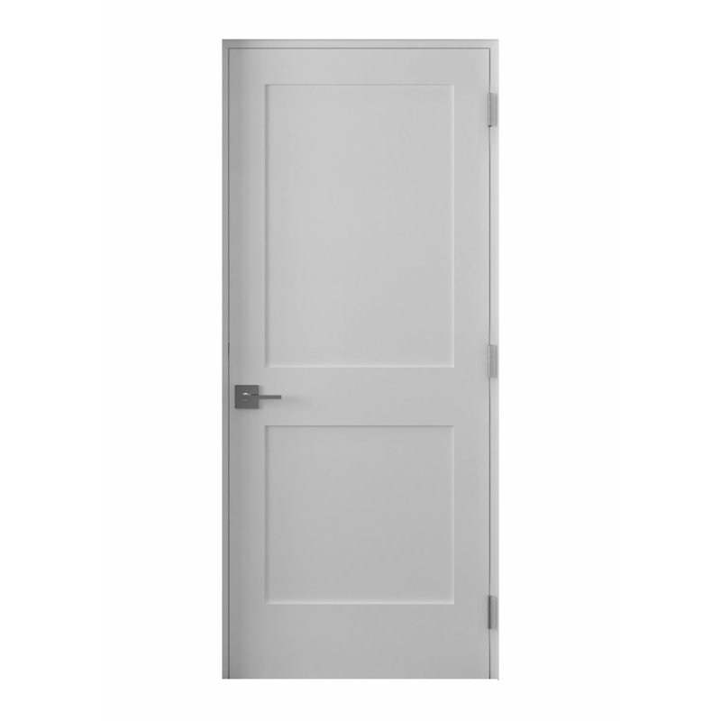 Gauss 80'' Solid + Manufactured Wood Paneled French Doors, White/Satin Nickel, 44" x 80"