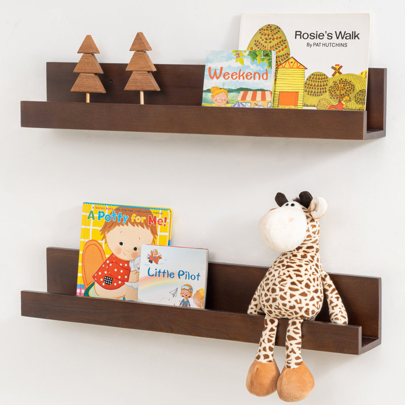 2 Piece Pine Wood Picture Ledge Shelves