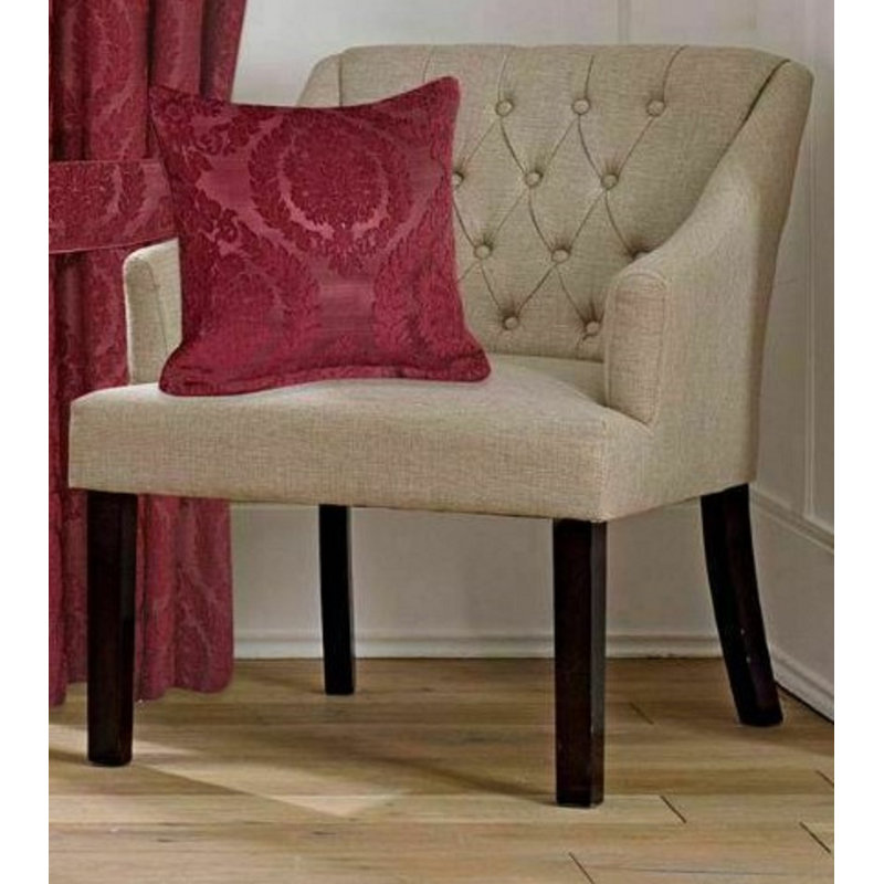Pair of Jacquard Eyelet Ring-Top Curtains – Fully Lined – Available in Multiple Sizes, Burgundy, 228 W x 183 D cm