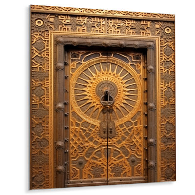 Art mural rustique en métal, décor de porte de ferme rétro - vieille porte en bois sculpté X