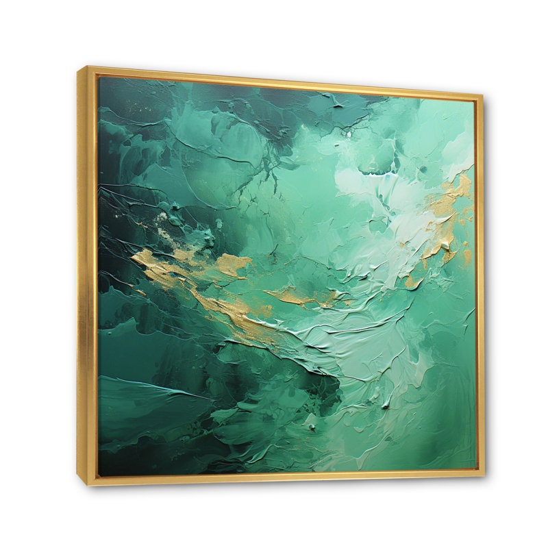 Jancarlos Emerald Euphoria I - impression, H 16 po x l 16 po x P 1 po, Cadre flottant doré