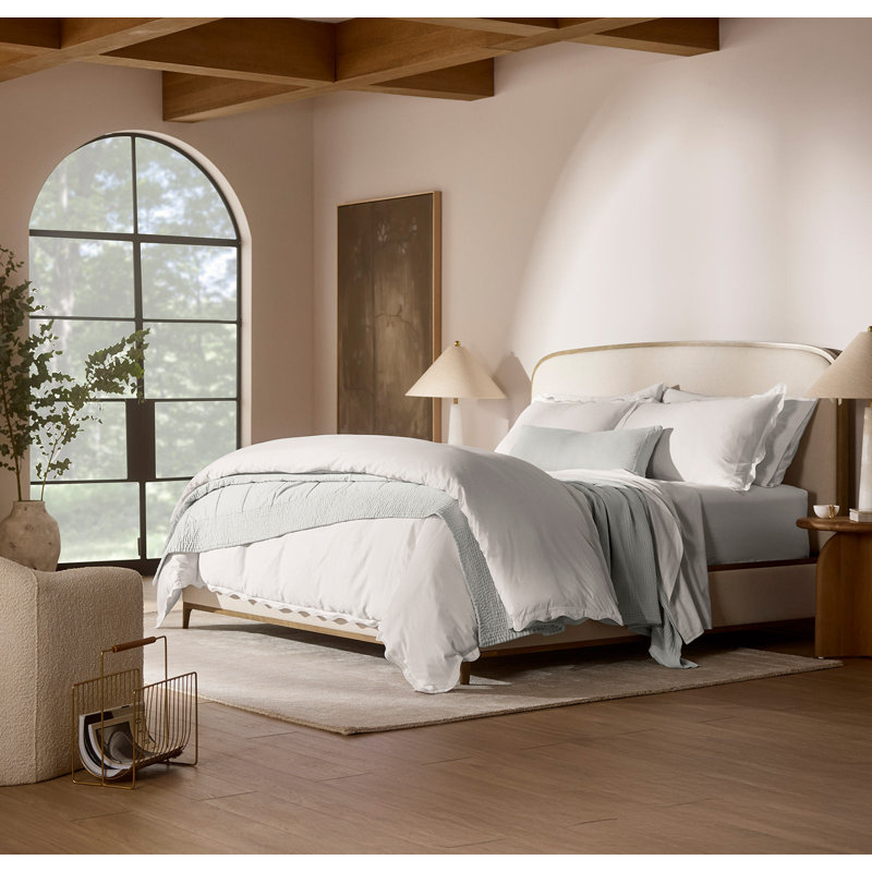 Signature Curved Edge Duvet Set, King/Cal. King Duvet Cover + 2 King Shams, White