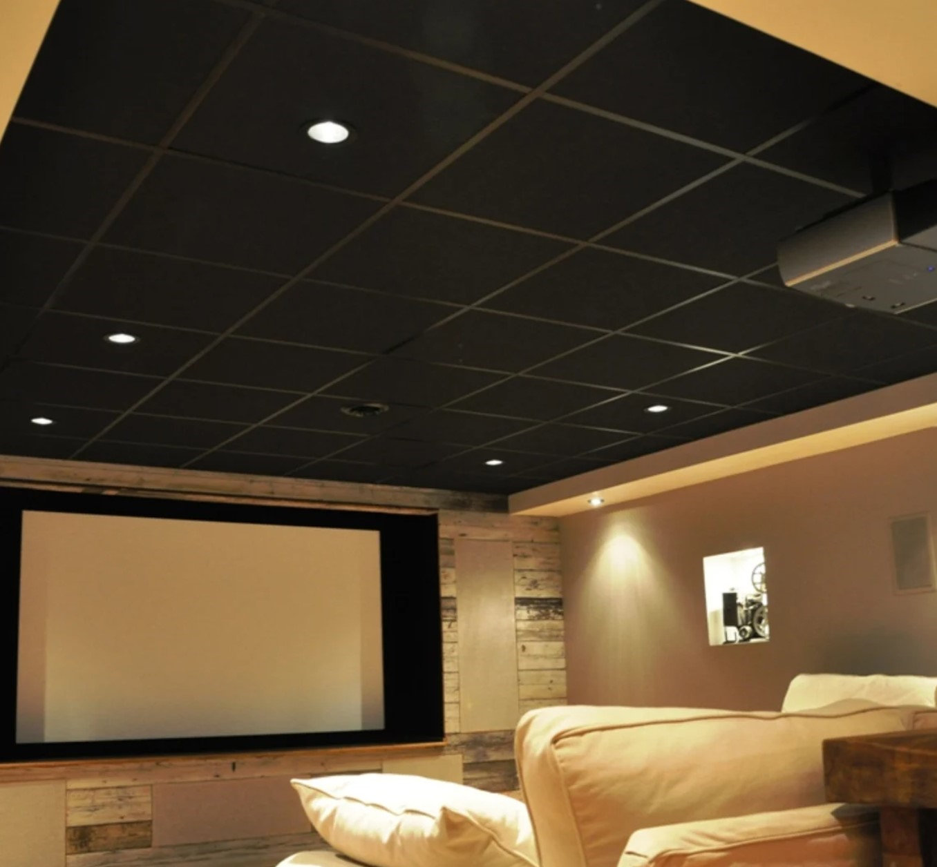 Soundsulate Sound Absorbing Acoustic 24" x 48" x 1" Black Drop-in ...