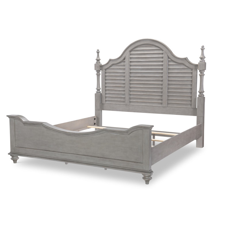 King Gray and Brown Wood Poster Bed