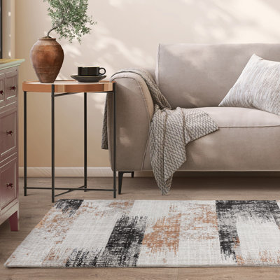 Abrienne Soft Lines Orange/Grey/Black Rug