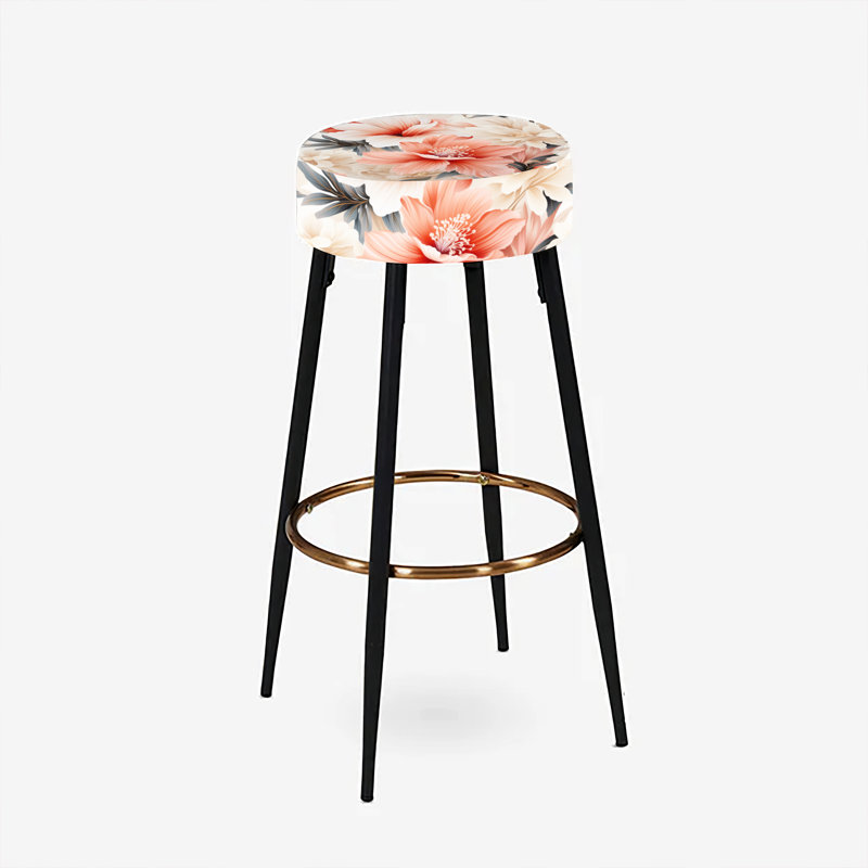 Delicate Neutrals - motif tropical - ensemble de 2 tabourets de bar tropicaux