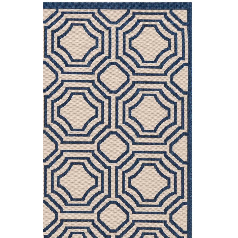 Arneshia Geometric Navy/Gray Indoor / Outdoor Area Indoor/Outdoor Area Rug, Rectangle 4' x 5'7"