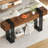 71 Inch Long Console Table, Extra Thick Industrial Sofa Table Behind The Couch Rectangular Entryway Table For Entrance Hallway Living Room, Entire Top Board & 4-pipe Legs, Rustic Brown-181800028-181800026