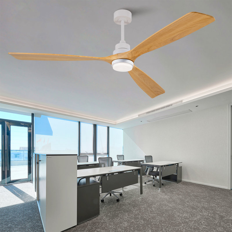 Ventilateur de plafond chaud avec 3 lumières à DEL à intensité variable et 3 lumières à DEL, Blanc, 72 po de largeur