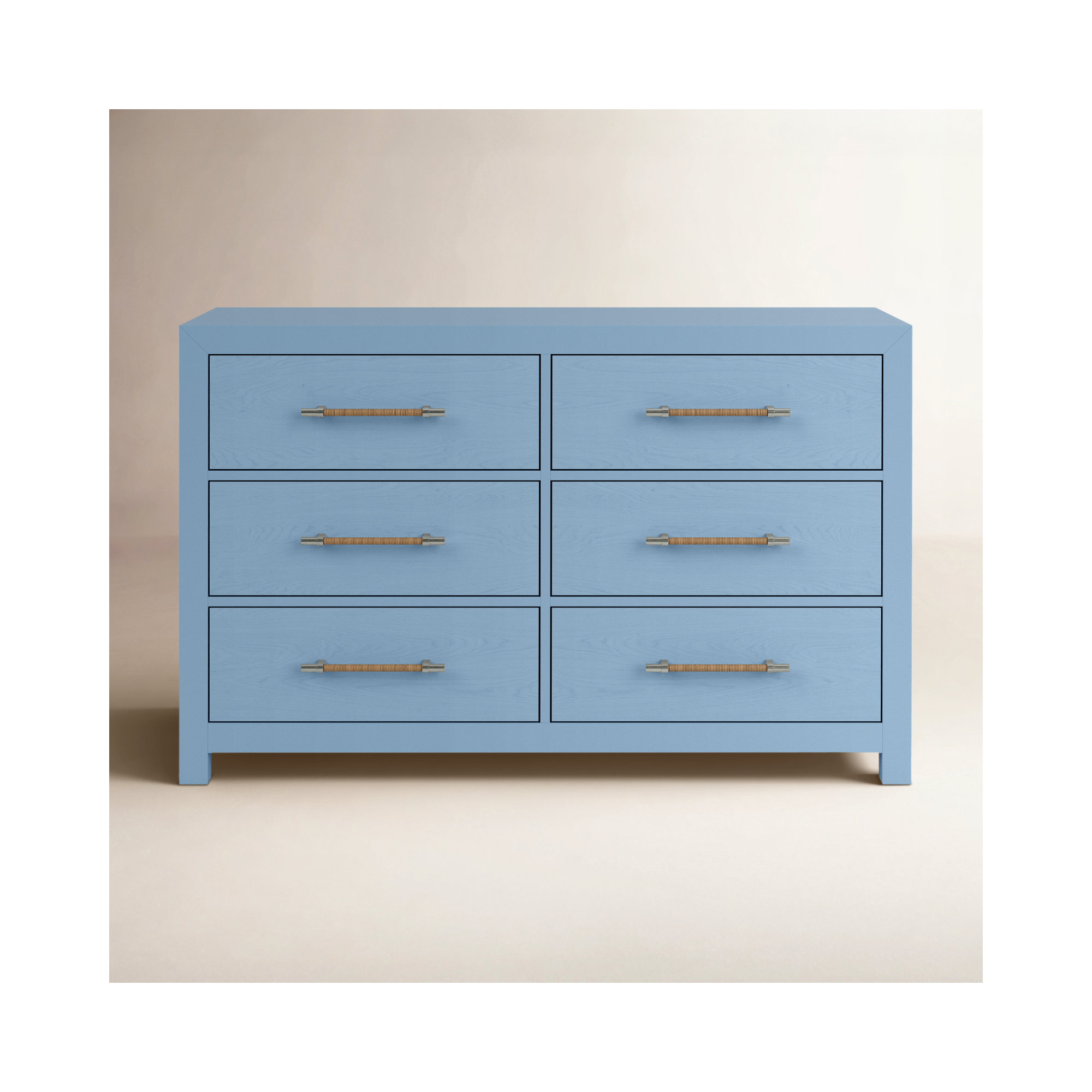 Lana 56" 6-Drawer Dresser, Blue