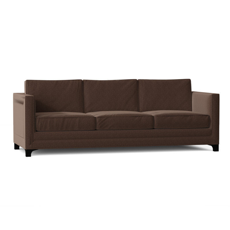 Canapé à accoudoirs carrés en mélange de polyester 95 po Manhattan avec coussins réversibles Manhattan, 84 pouces, Brun Key