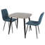 Aspen 800mm Foiled Square table & 2 fabric chair Set-105507690-124199414
