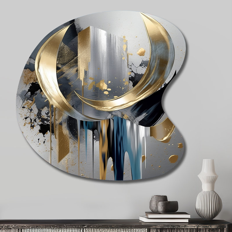 Art mural Hiltz - Marble Unique Shape, impression asymétrique dorée, H 27 po x l 27 po