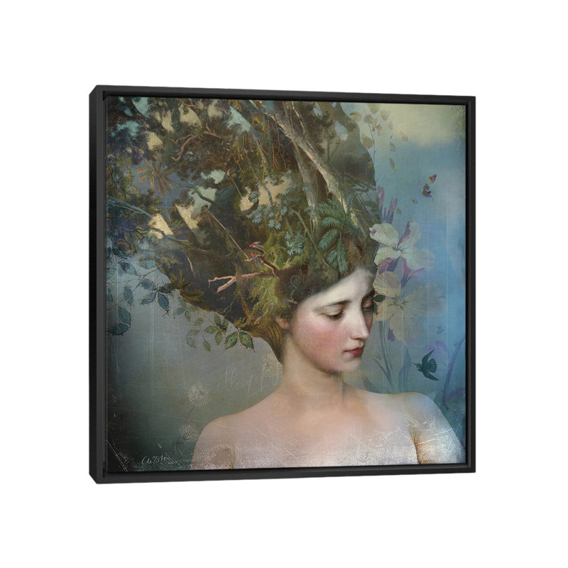 Portrait 17 par Catrin Welz-Stein - impression d'art graphique, H 26 po x l 26 po x P 1,5 po, Toile avec cadre noir
