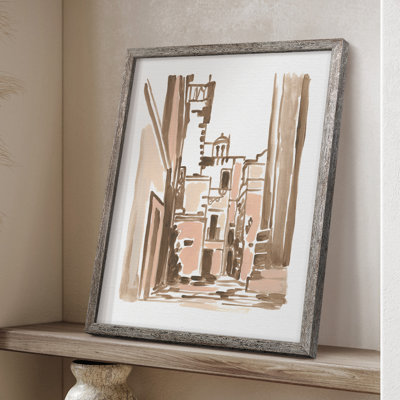 Blush Architecture Study II, reproduction encadrée - bois massif