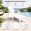 Chaise Adirondack pliante en PEHD blanc pour l'extérieur avec repose-pieds rétractable et porte-gobelet-623316280