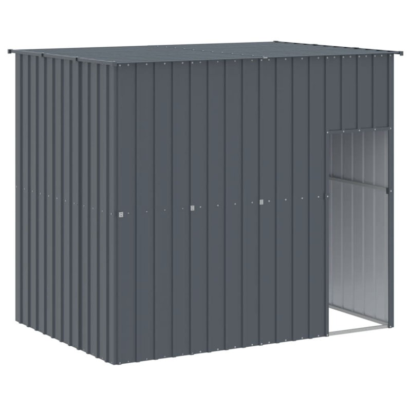 Niche pour chien en métal, Gris anthracite, H 71,3 po x l 84,3 po x P 260,2 po