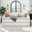Twin Size Tufted Upholstered Daybed with Trundle ,Velvet Sofabed with USB&Type-C Charging Ports,No Box-spring Needed, Beige-665284505