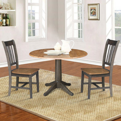 Everton 3 Piece Drop Leaf Solid Wood Dining Set