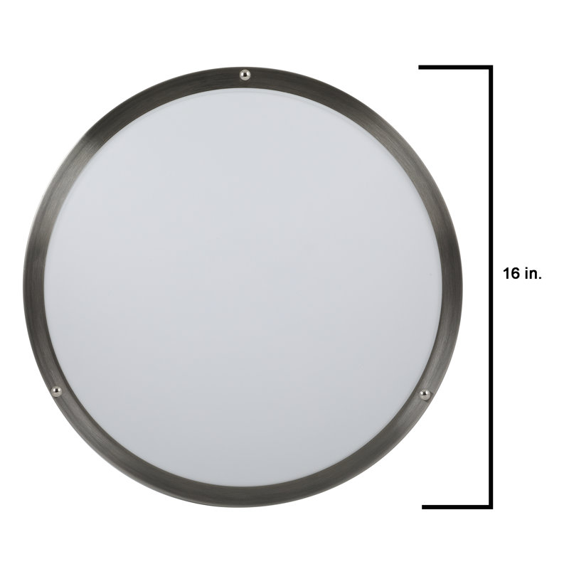 Arjit Acrylic LED Flush Mount, Brushed Nickel, 4.1" H x 16" W x 16" D