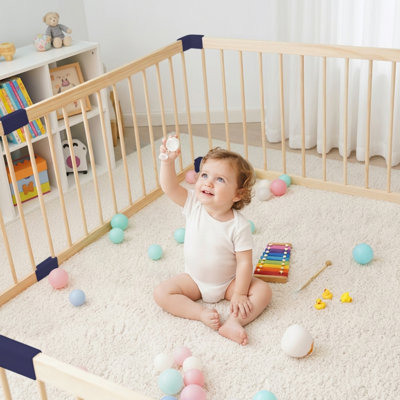 Parc pour bébé en bois, clôture pour enfants d'intérieur et d'extérieur, assemblage sans outil