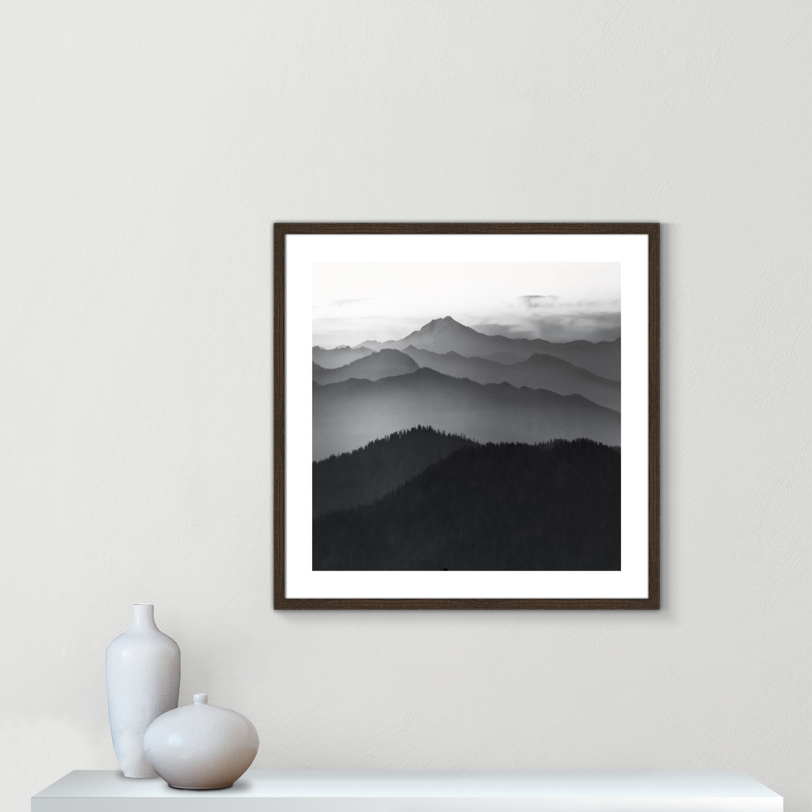 Cascades by Danita Delimont, 27.5" H x 27.5" W x 0.75" D, Walnut Framed