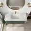 Meuble-lavabo flottant vert pré-assemblé avec lavabo en acrylique et structure en bois massif-129755274