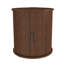 Table d'appoint cylindrique moderne du milieu du siècle avec station de charge intégrée et porte coulissante, table de chevet ronde à 2 niveaux avec ports USB, table de chevet en noyer pour salon, chambre à coucher, entrée-130841181-130841184