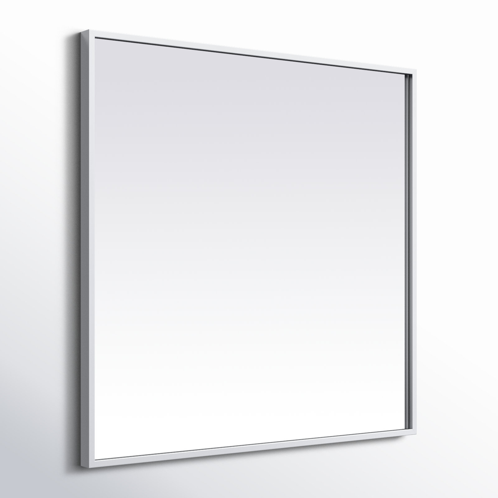 Valparaiso Metal Square Wall Mirror, 24"  x 24" , Silver