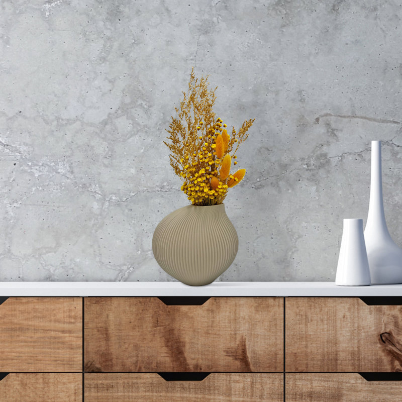 Vase de table en céramique fabriqué à la main Lucasville, Beige