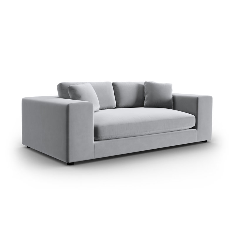 Micadoni Home 3 Seater Velvet Sofa, Silver