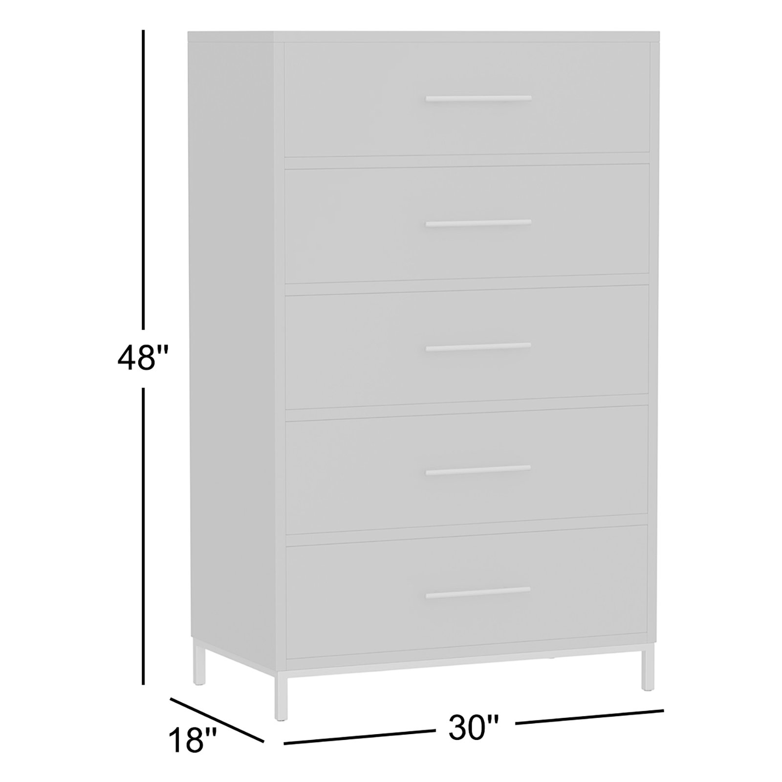 Marino 30 " Mahogany Dresser, Slate Gray