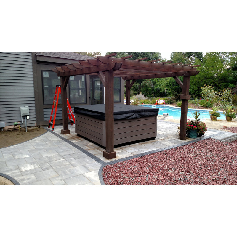 Best Redwood Mission Brown 12 ft x 12 ft Wooden Pergola