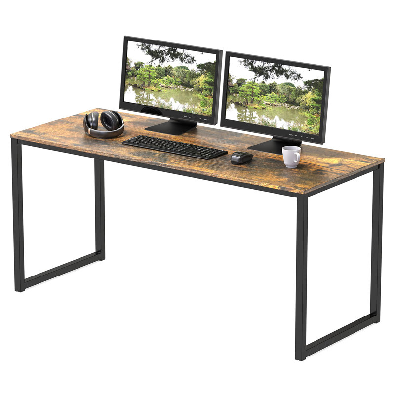 Morrel Rectangle Writing Desk, 28" H x 48" W x 24" D, Rustic Brown/ Black
