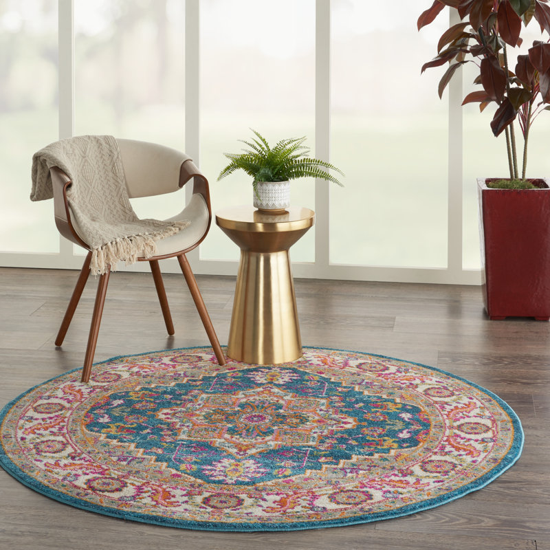 Verda Oriental Indoor Rug, Round 4'