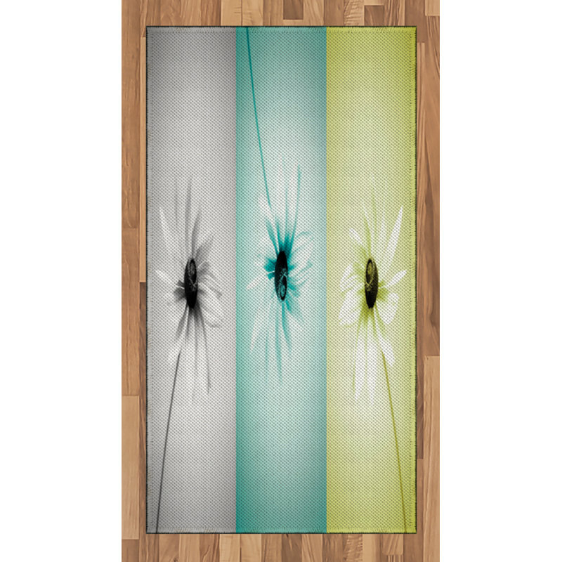 Daisy Abstract High Density Long Fiber Poly Threads Decorative Area Rug Carpet, Rectangle 2'7" x 5'