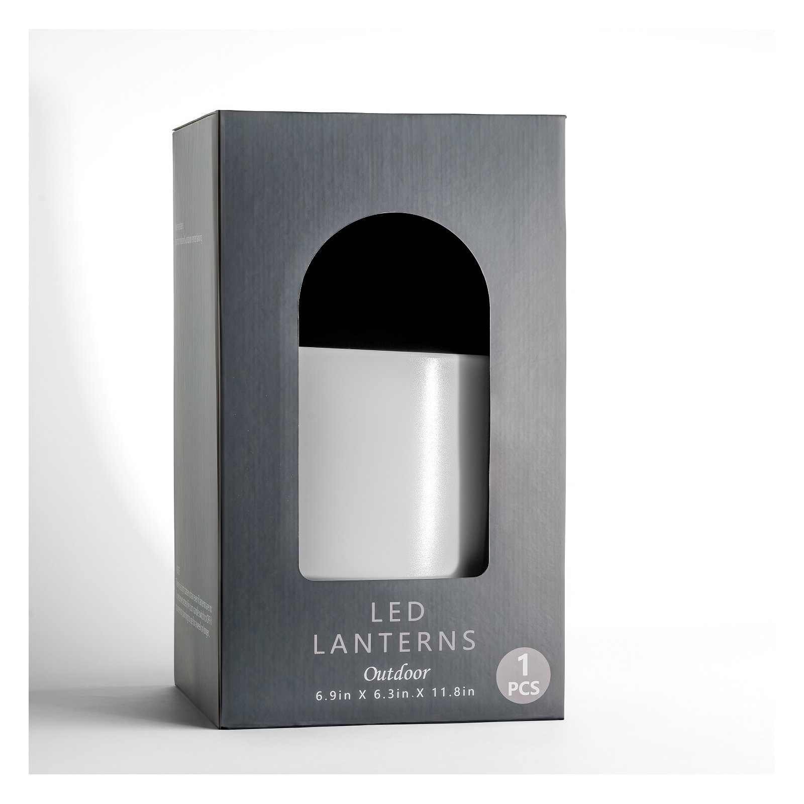 Gray Flameless Outdoor Lantern Candle