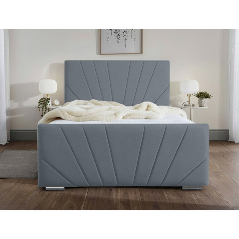 Ebenezer Upholstered Bed Frame, Charcoal, Kingsize (5')