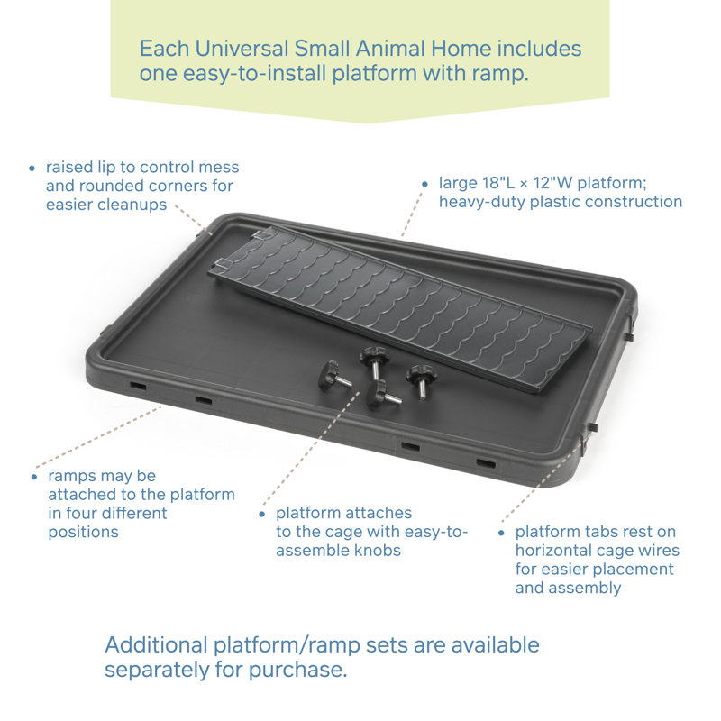 Dark Gray Universal Small Animal Cage with Deep Base