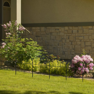 Clôture de jardin en métal antirouille avec barrière pour animaux 45 pièces