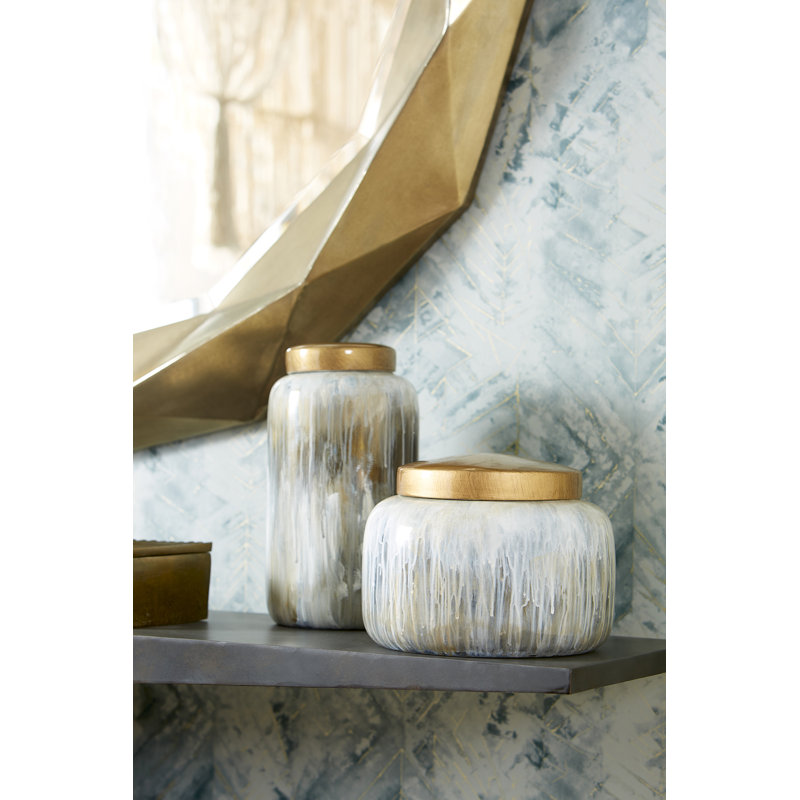 Spirit Ceramic / Porcelain Jar, 7" H x 9.75" W x 9.75" D