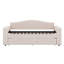 Lit de jour simple rembourré avec accoudoirs de rangement, lit gigogne et système audio Bluetooth intégré-97749366