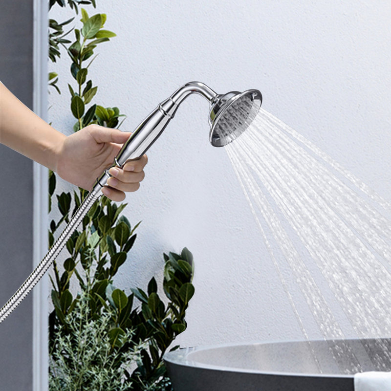 Robinet de baignoire sur pattes à poignée simple avec douche à main, Chrome
