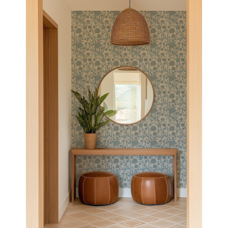Blooming Thicket - Wallpaper, Linen Stone, Peel & Stick, Self-Adhesive