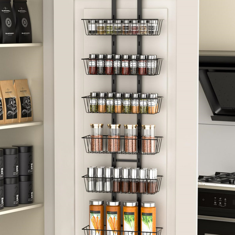 Freestanding Spice Rack with Adjustable Racks, 124.5 cm H x 35 cm W x 13 cm D