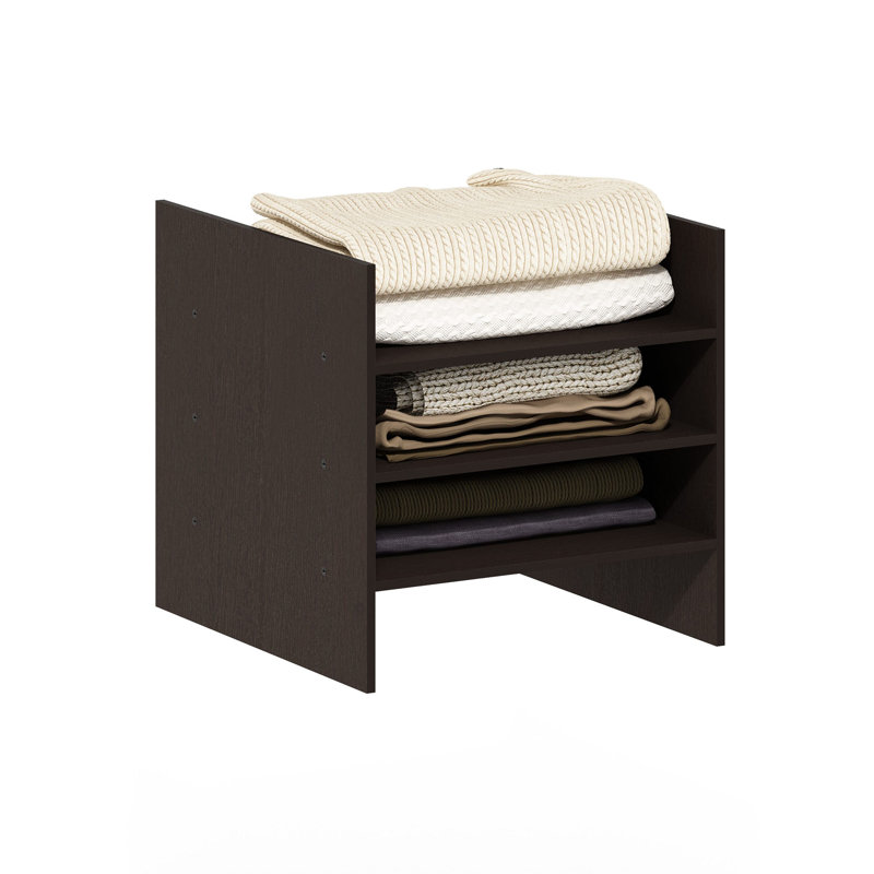 Furinno Cubicle 3-Shelf File Organizer Cube Insert in Dark Oak (Does not fit IKEA Kallax Shelving), Dark Oak