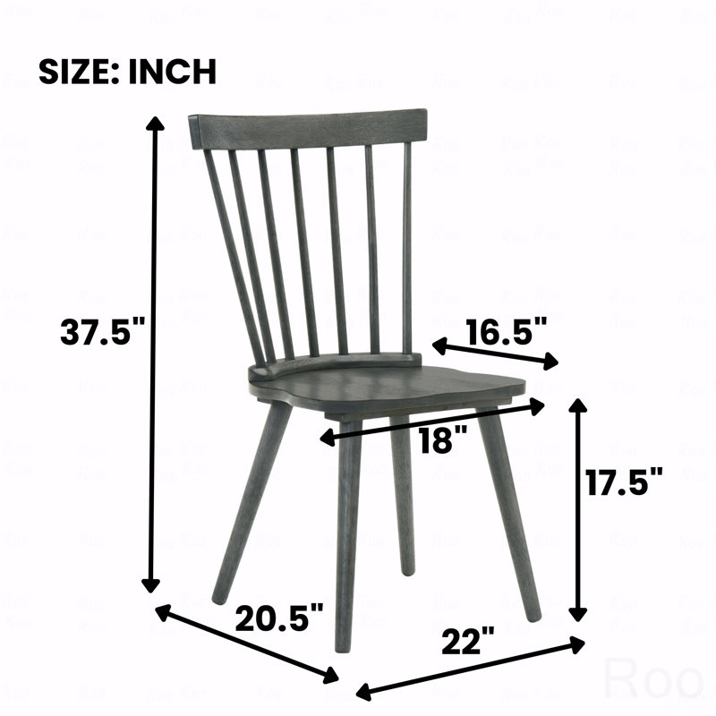 [Ensemble de 2] Chaises de ferme rustiques, chaises d'appoint en bois massif, Gris