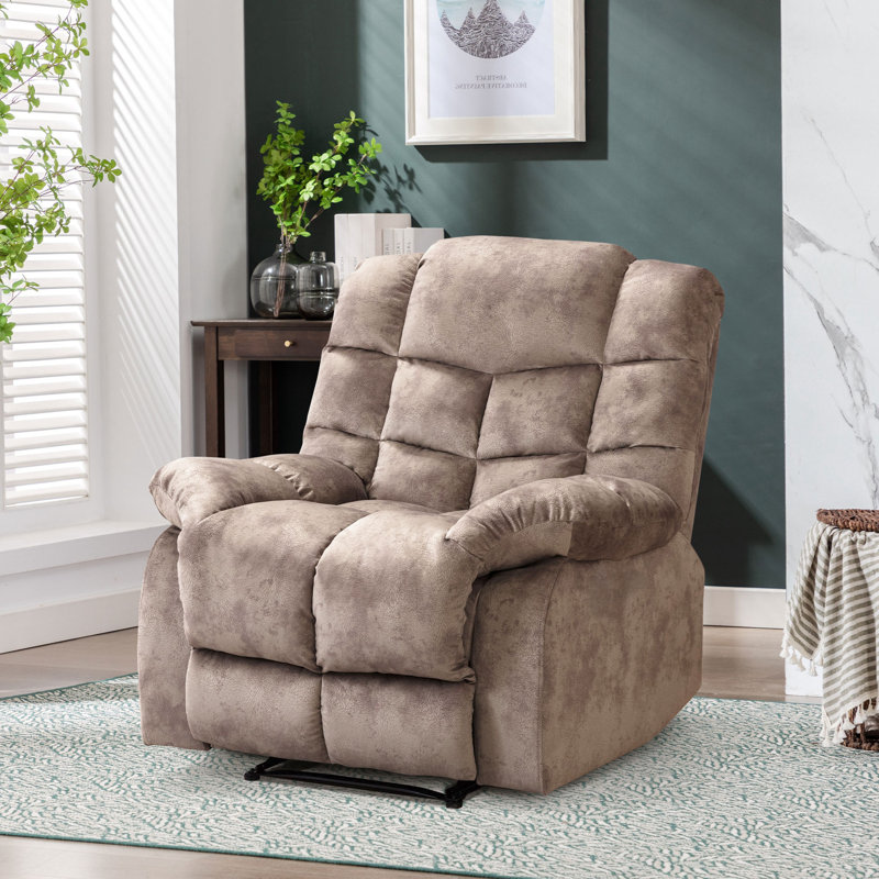 Chira 36.9'' Wide Modern and Soft Upholstered Manual Standard Recliner, Brown
